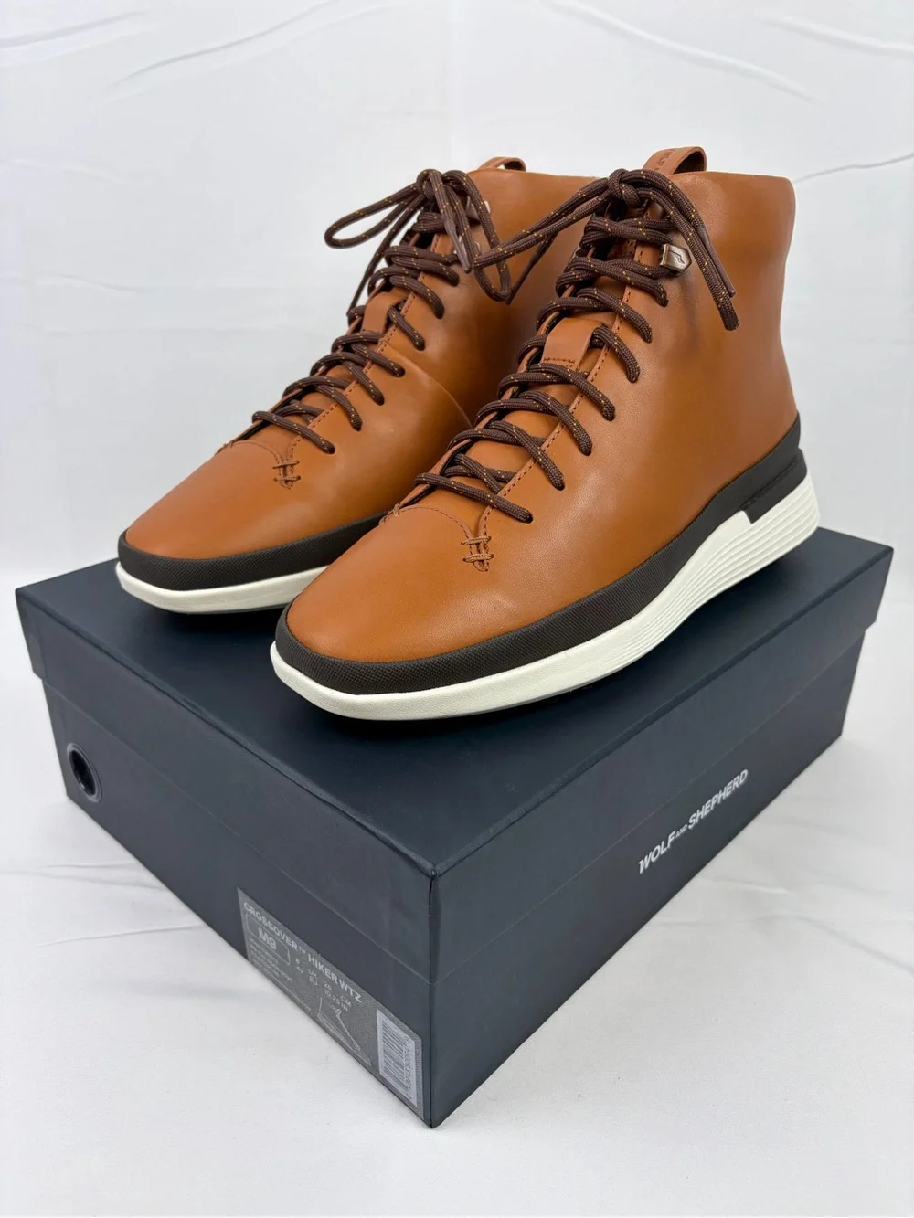 *NEW* Wolf & Shepherd Crossover Hiker WTZ Leather Boots Men’s 9 Honey/White